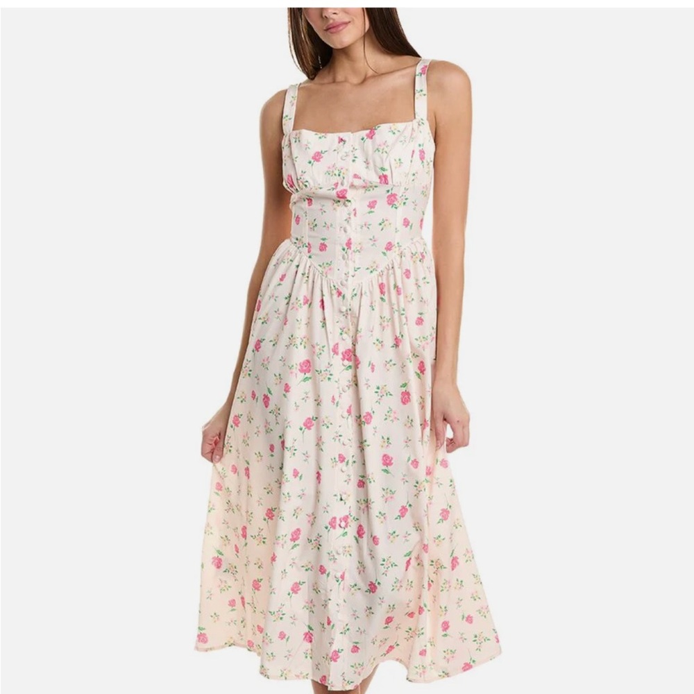 Button front midi dress